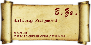 Balázsy Zsigmond névjegykártya